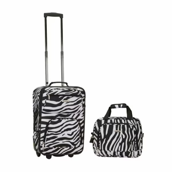 Rockland 2 Pc Zebra Luggage Set, Fox Luggage, Mfr#: F102-ZEBRA